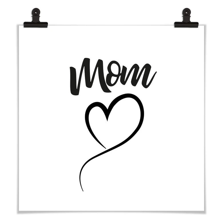 Poster Mom Herz - Quadratisch 