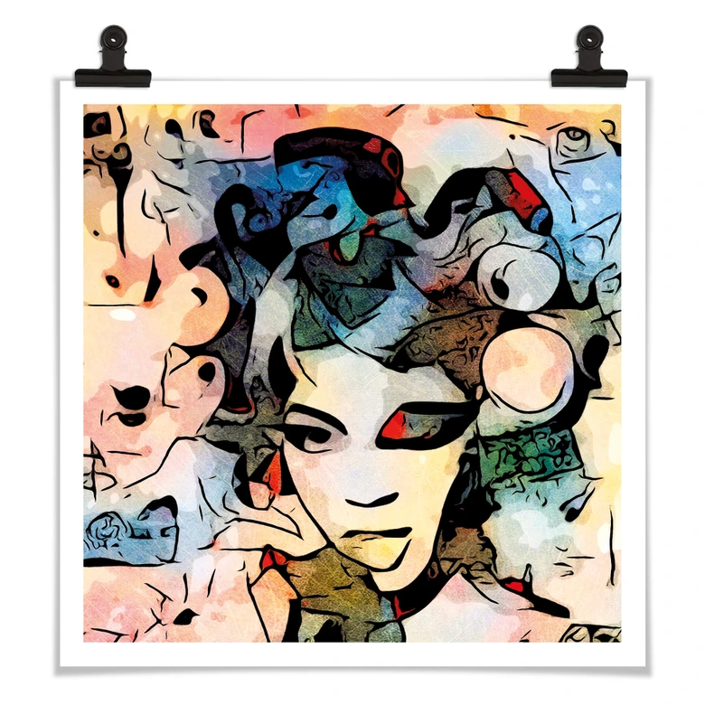 Poster Zamart - Hommage an Miro - Der Anruf - Quadratisch 