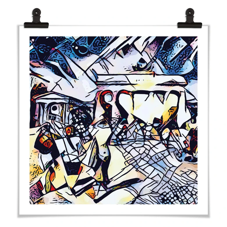 Poster Zamart - Kandinsky trifft Berlin Himmelblau - Quadratisch 