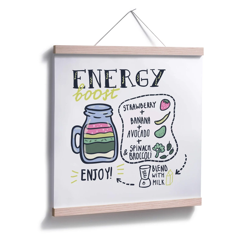 Poster Energy Boost - vierkant 