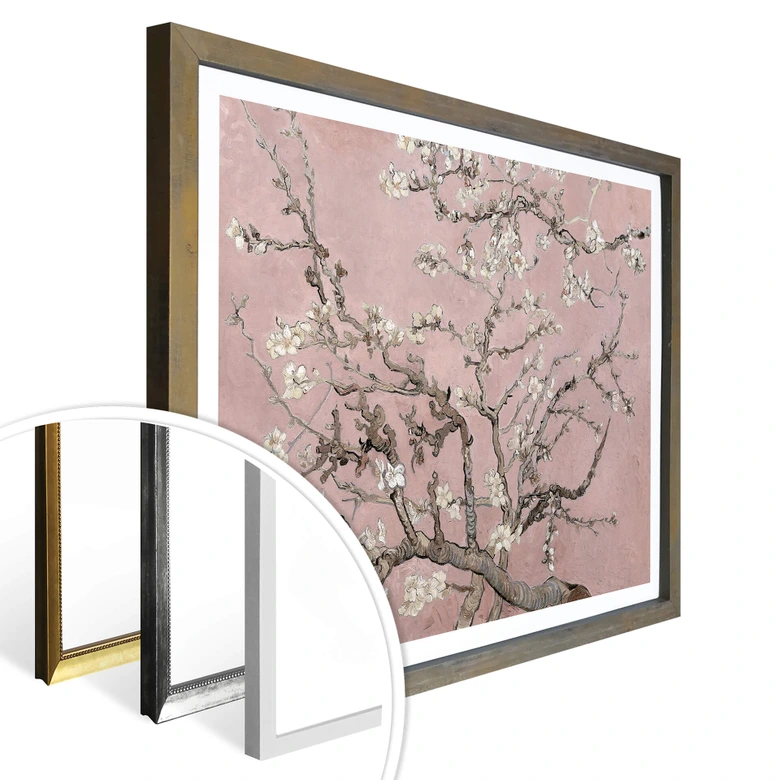 Poster van Gogh - Amandier en fleurs Rosé 