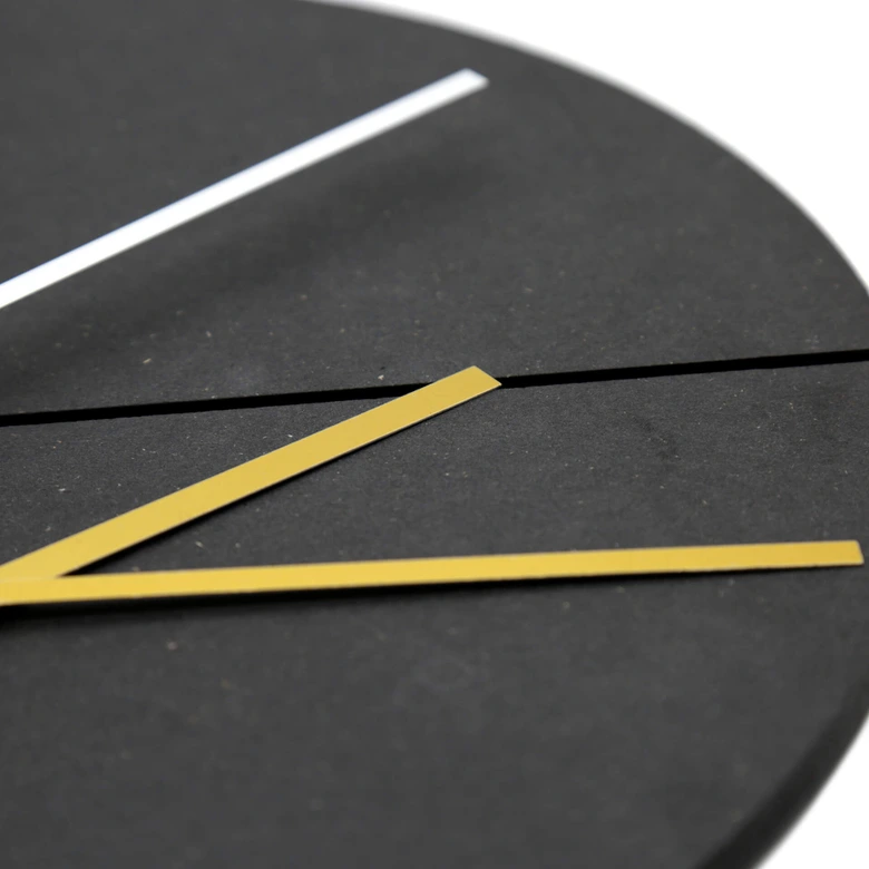 MDF Wanduhr schwarz lautlos - Rund Ø30 cm 