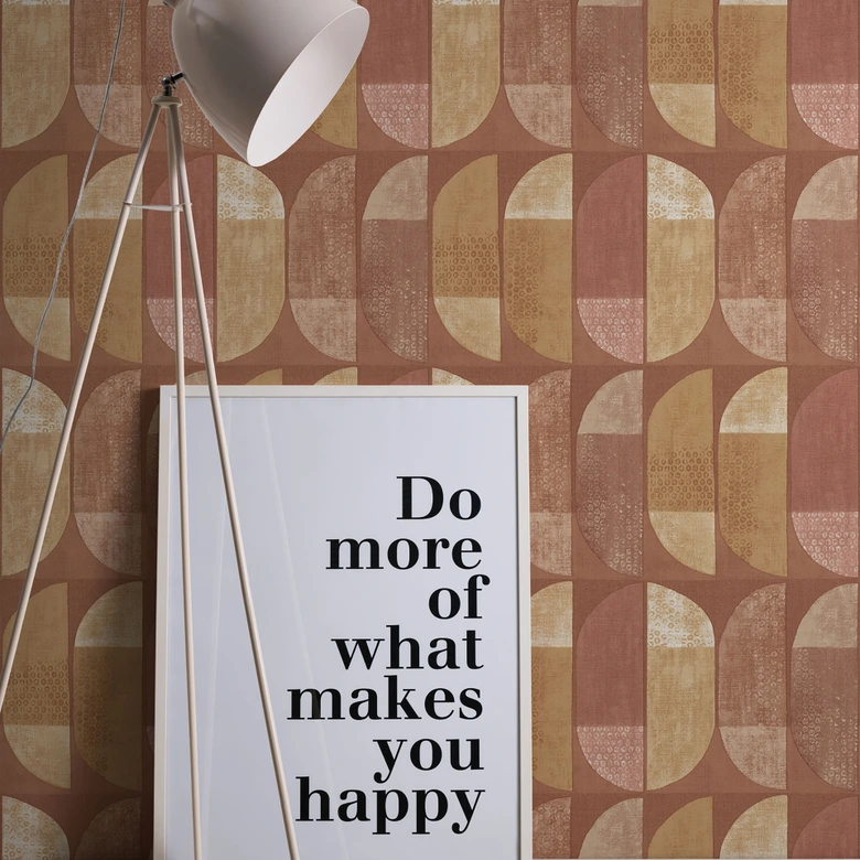 A.S. Création Geo Nordic Papier peint géométrique, Orange, Jaune, Crème 