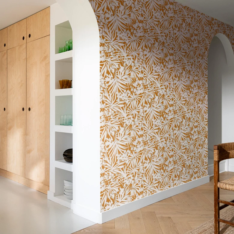 Blumentapete, Vliestapete Paraiso orange 