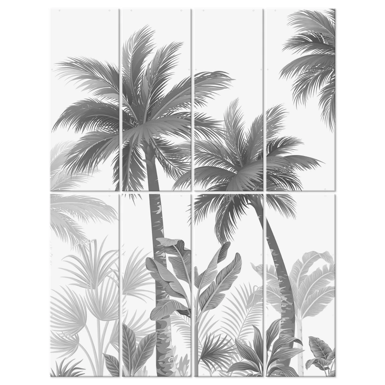 Séparation de pièce, paravent, paravent suspendu Paysage de palmiers exotiques 