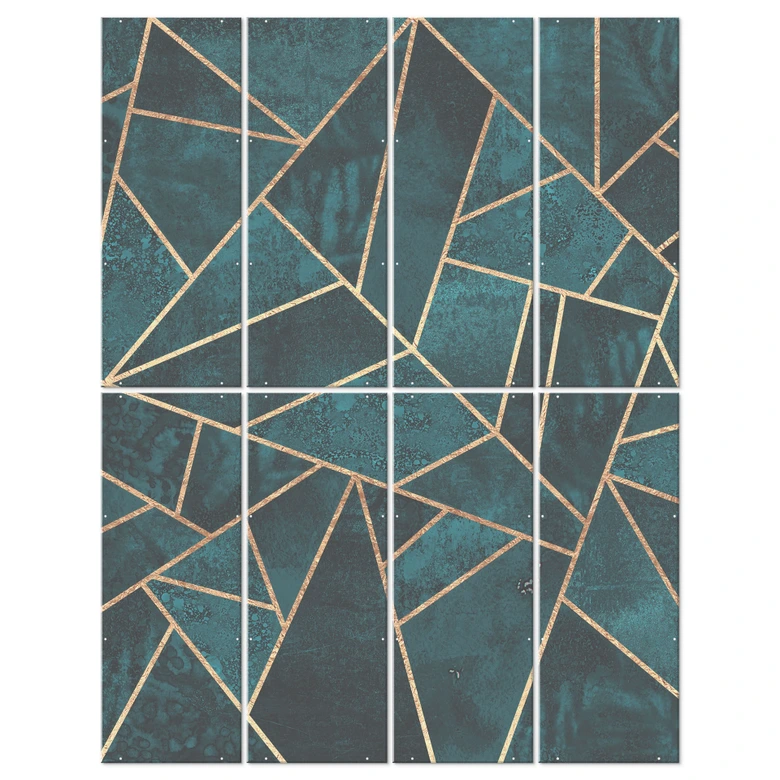 Séparation de pièce, paravent, paravent suspendu bleu pierre précieuse verte - Fredriksson 