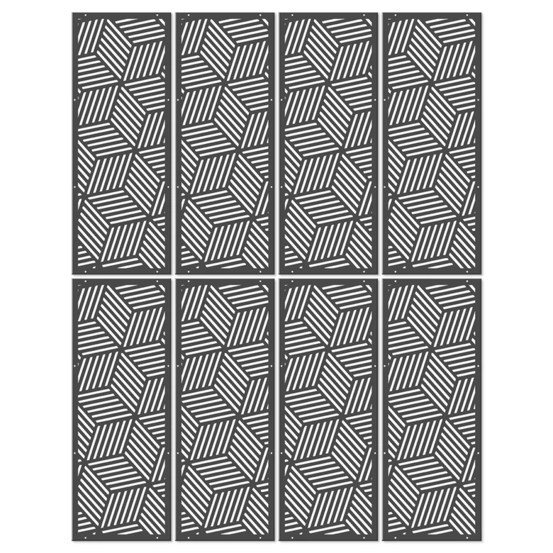 Raumteiler, Paravent, Sichtschutz hängend Geometrisches Muster - Rauten erweiterbar 