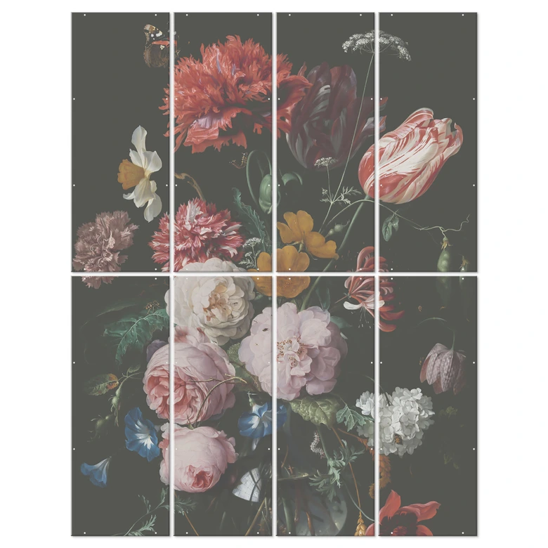 Séparation de pièce, paravent, paravent suspendu Nature morte avec fleurs dans un vase en verre - Heem 