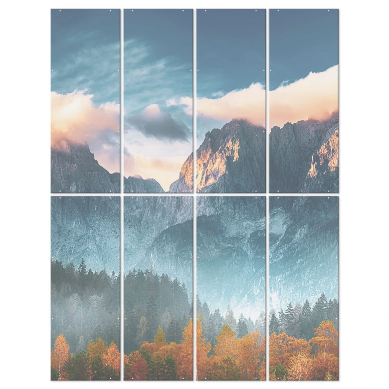 Raumteiler, Paravent, Sichtschutz hängend Herbstliche Landschaft am Gipfel Triglav 