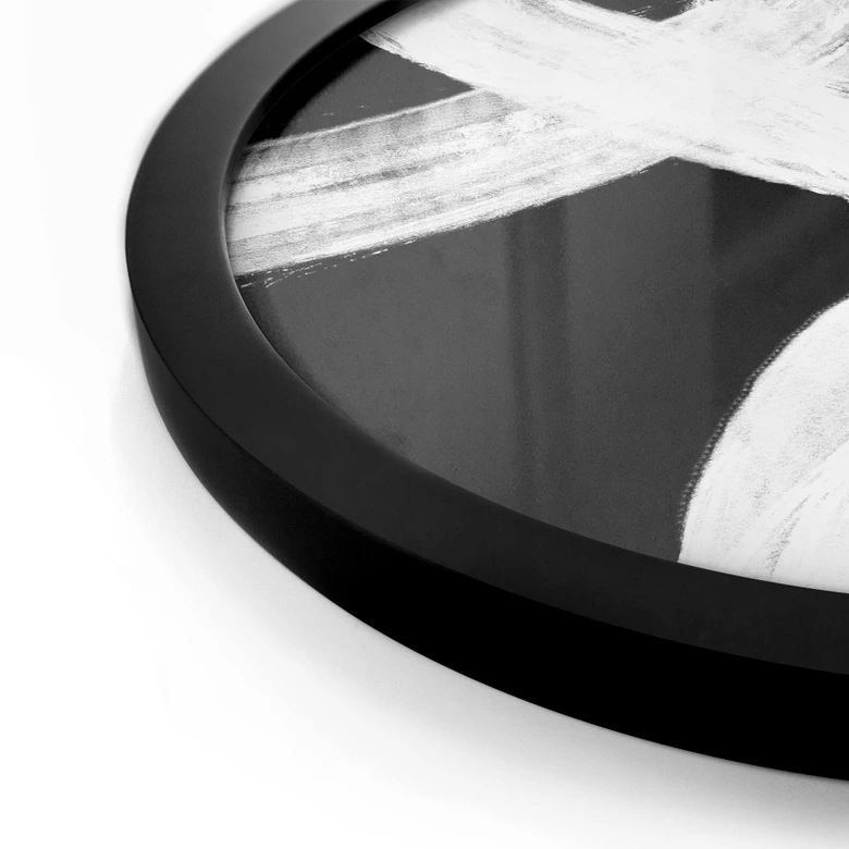 Rundes Poster 1X Studio - Lichtspiel in Schwarz-Weiß 