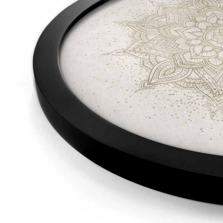 Poster Boho Ornament in Leinenoptik, Mandala - Bloomery Decor - Rund 