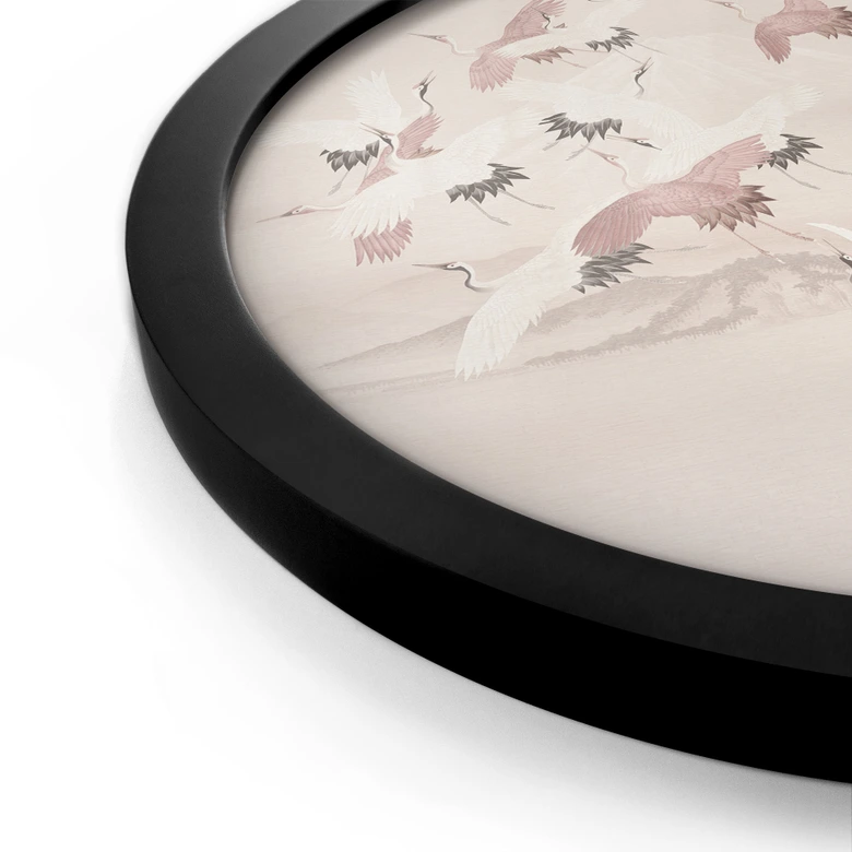 Poster med kranar över sjön - Bloomery Decor - Round 