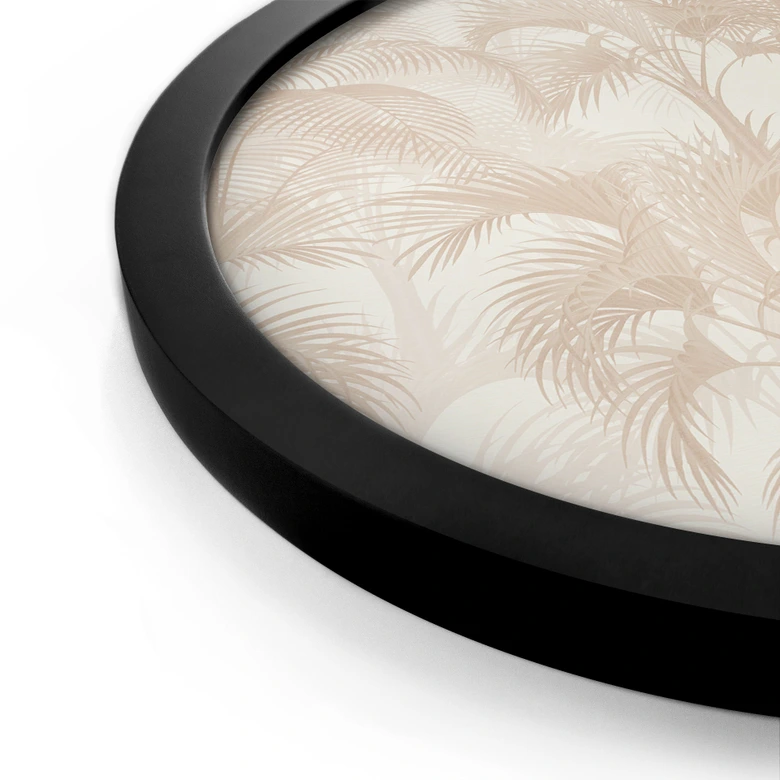 Plakat Palmy w dżungli beżowy - Bloomery Decor - okrągły 