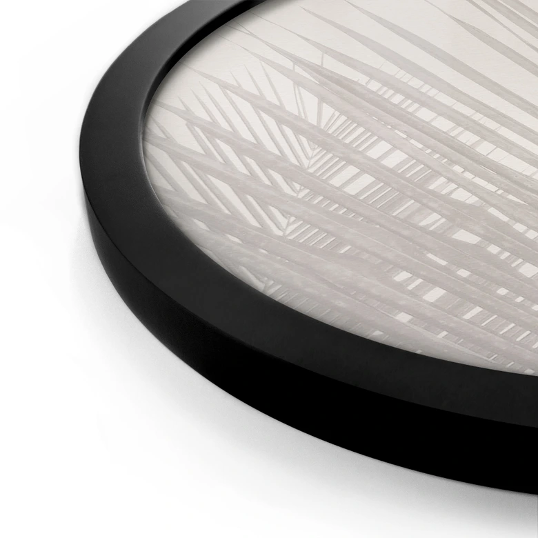 Poster Palmenblätter in Leinenoptik - Bloomery Decor - Rund 