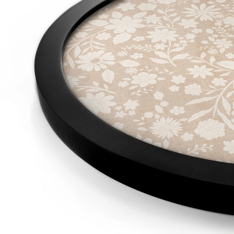 Poster Vintage Blumen in Leinenoptik - Bloomery Decor - Rund 