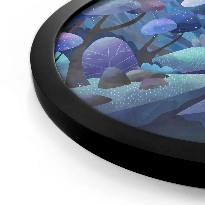 Poster med förtrollad skog i midnattsblått - DigitalArtsi - Round 