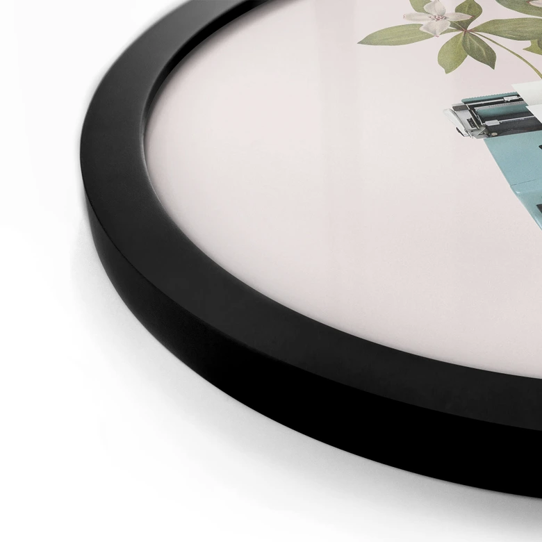 Poster Frida Floral Studio - Botanische Schreibmaschine - Rund 