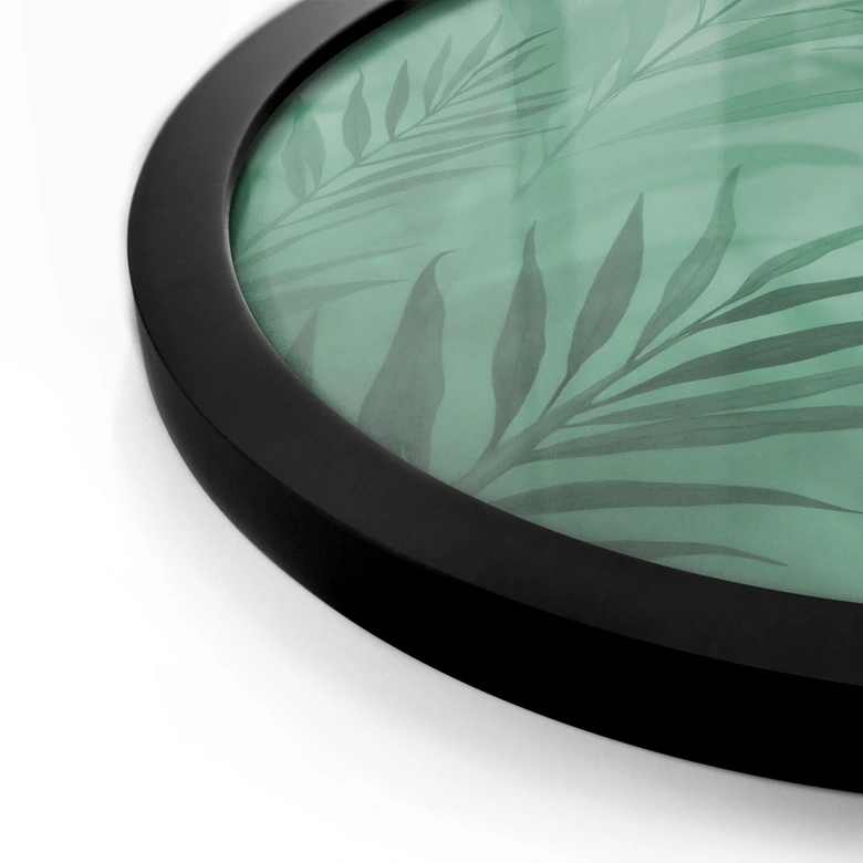 Poster met groene palmbladeren - Rond 