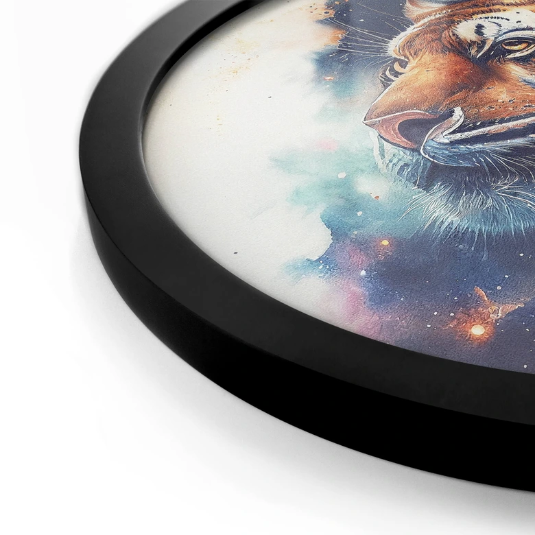 Poster Heine - Tiger im Sternenhimmel - Rund 