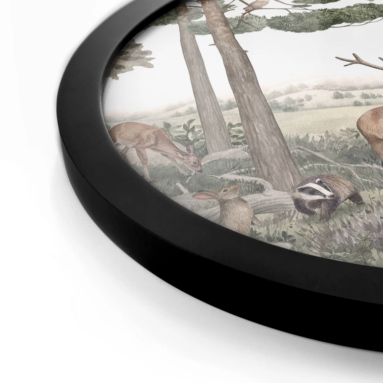 Poster Kikki Belle - Heimische Tiere im Wald - Rund 