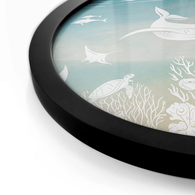 Poster undervattensvärld paradis - Ombre - Kikki Belle - Rund 