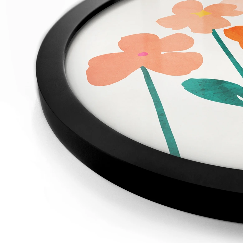 Plakat Små blomster i ferskenfarver - Kubistika 