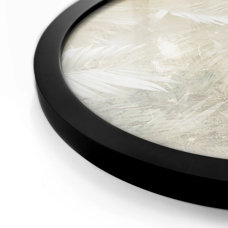 Póster abstracto de hojas de palmera blancas - Kulik - Redondo 