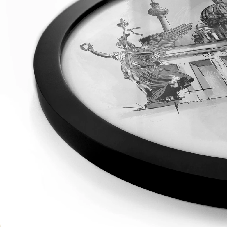 Póster Berlín - Blanco y negro - Redondo - Love your City 