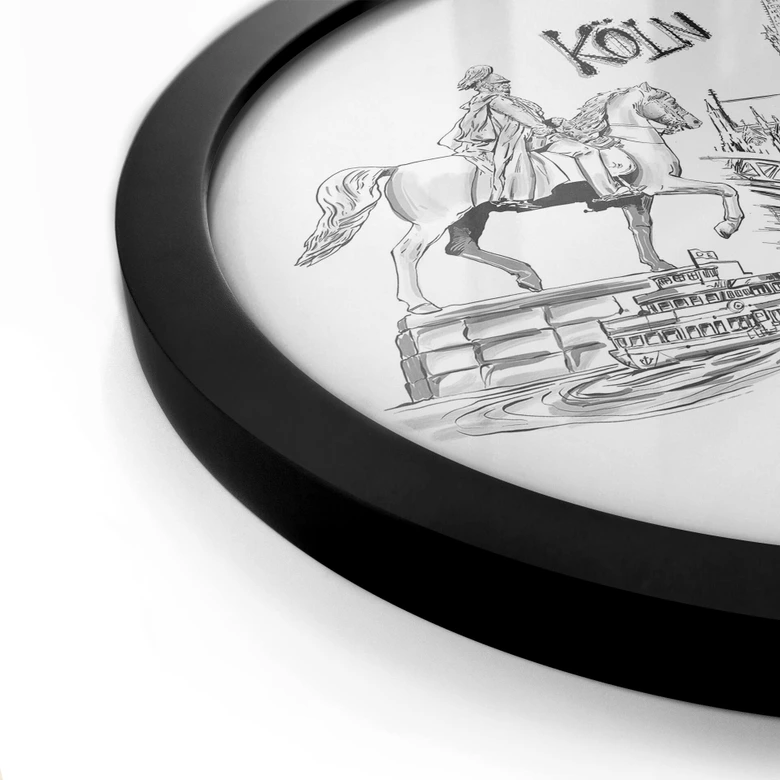 Póster Colonia - Blanco y negro - Redondo - Love your City 