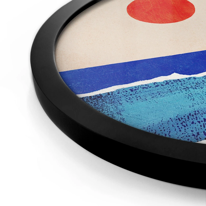 Plakat Cicha plaża o zachodzie słońca - Rivers - Okrągły 