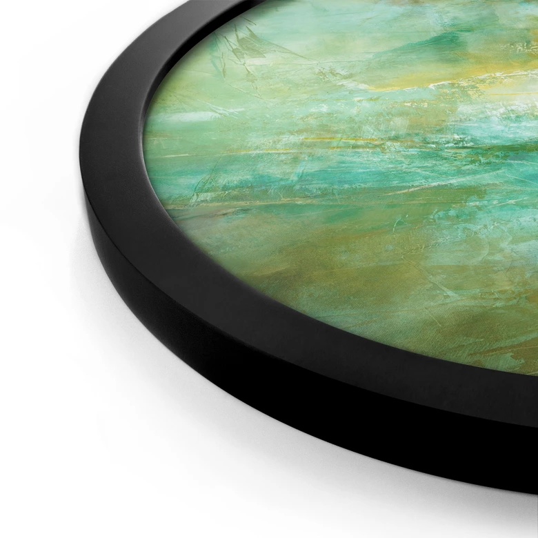 Poster med abstrakt horisont i limegrönt - Schmucker - Round 