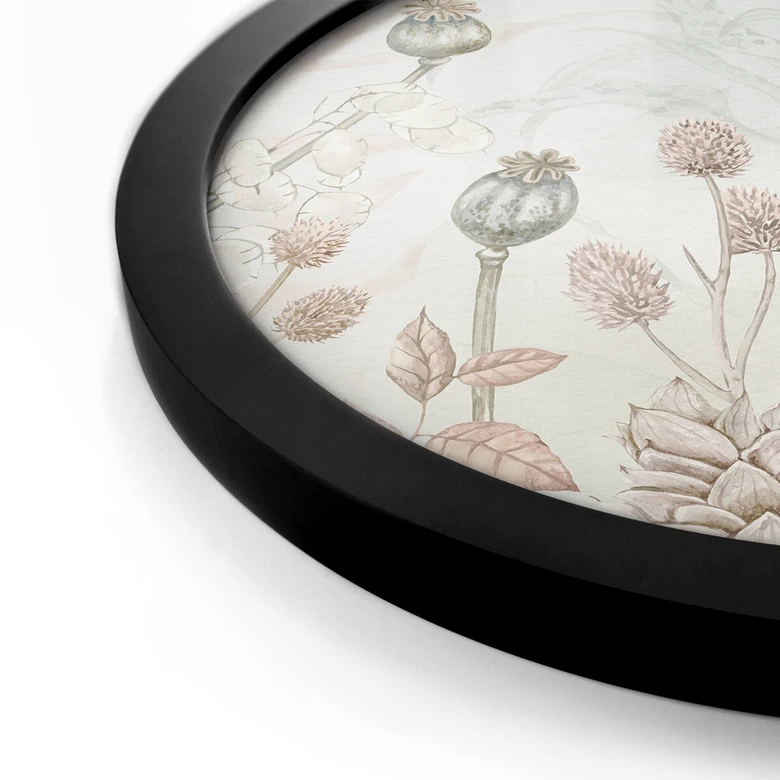 Plakat Sir Edward - Suszone Kwiaty Biały - Okrągły 