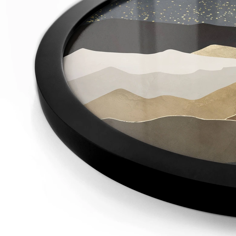 Poster SpaceFrog Designs - Goldene Sterne - Rund 