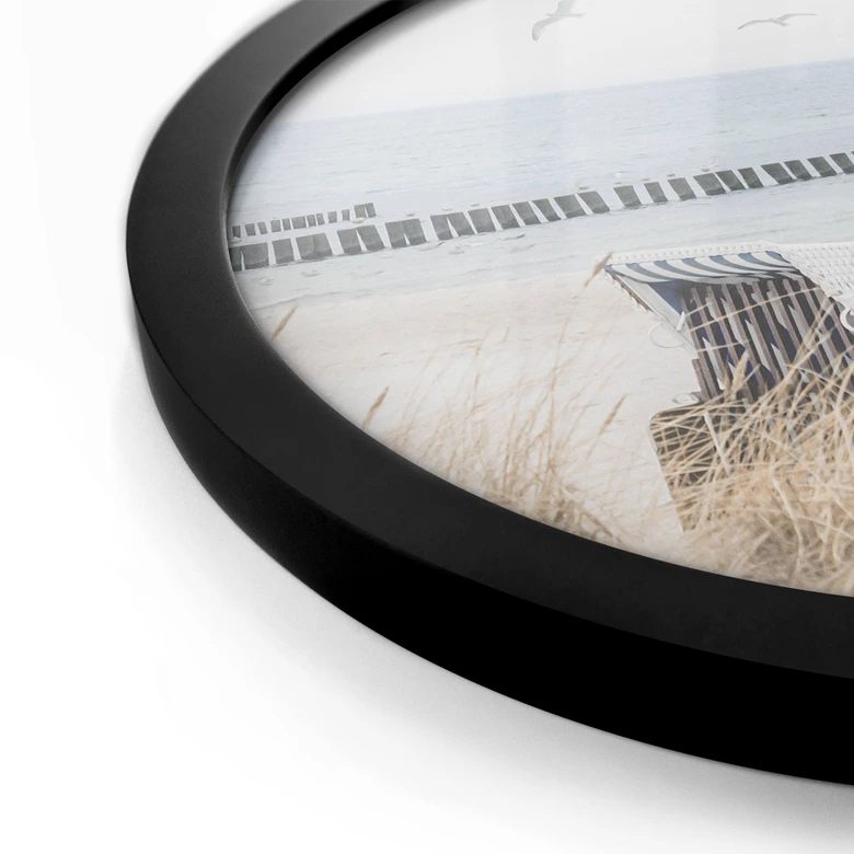 Poster Strand mit Meerblick - Rund 