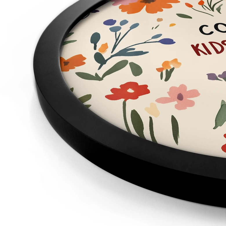 Poster für Kinder - Cool Kids Club Bunte Blumen - Treechild - Rund 