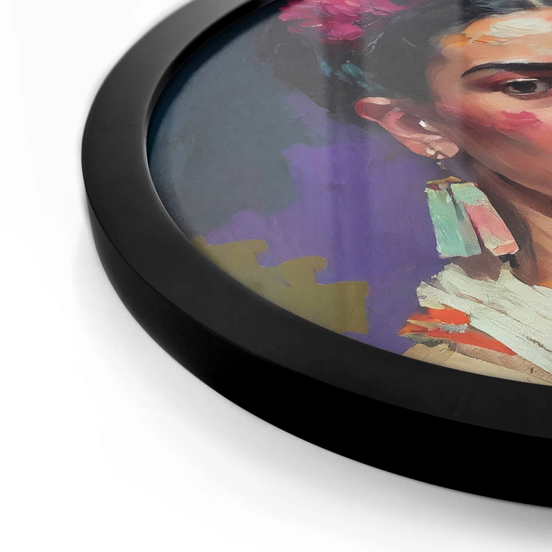Poster Rond Treechild - Portret van Frida 