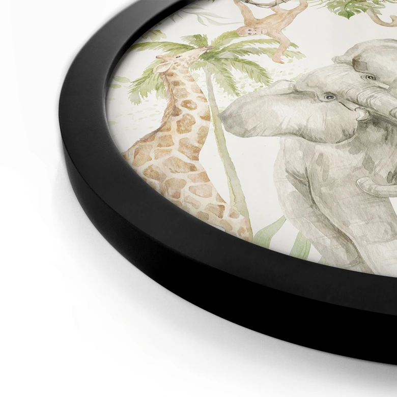 Poster Tiere im tropischen Dschungel - UN Designs - Rund 