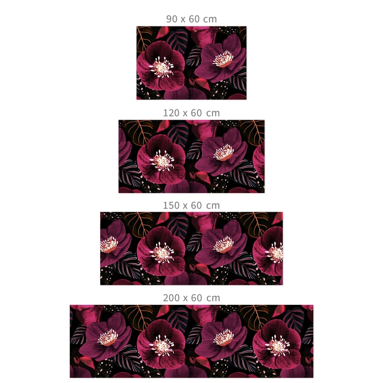 Self-adhesive kitchen splashback Floral blossoms in purple tones - Anise illustration 