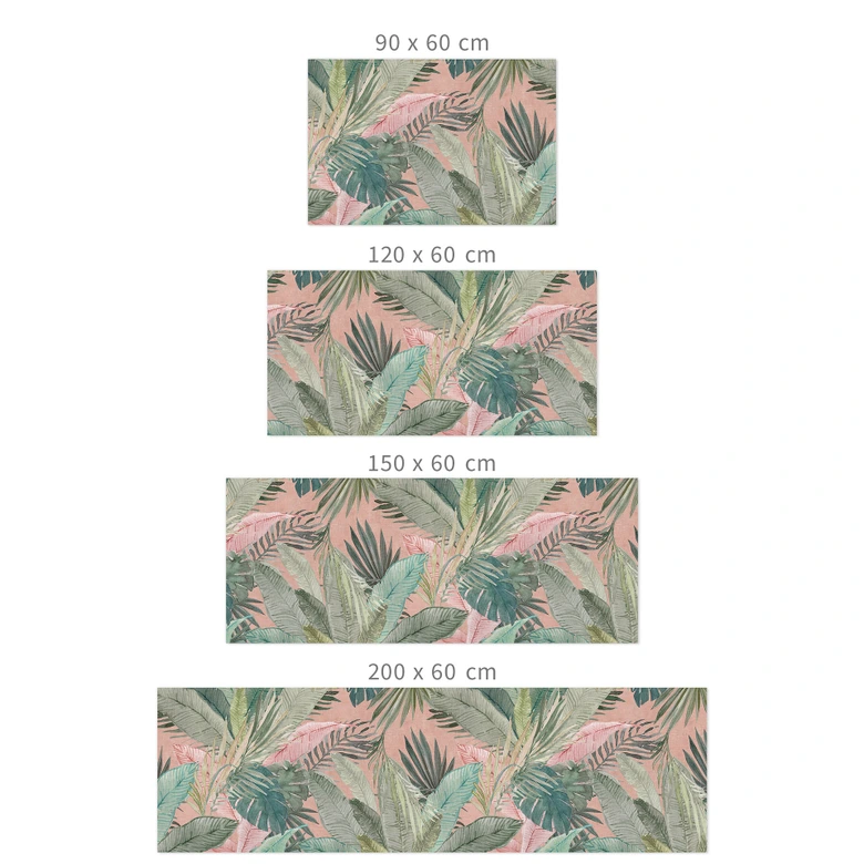 Zelfklevende Keukenachterwand tropische bladeren in de jungle roze - Bloomery Decor 