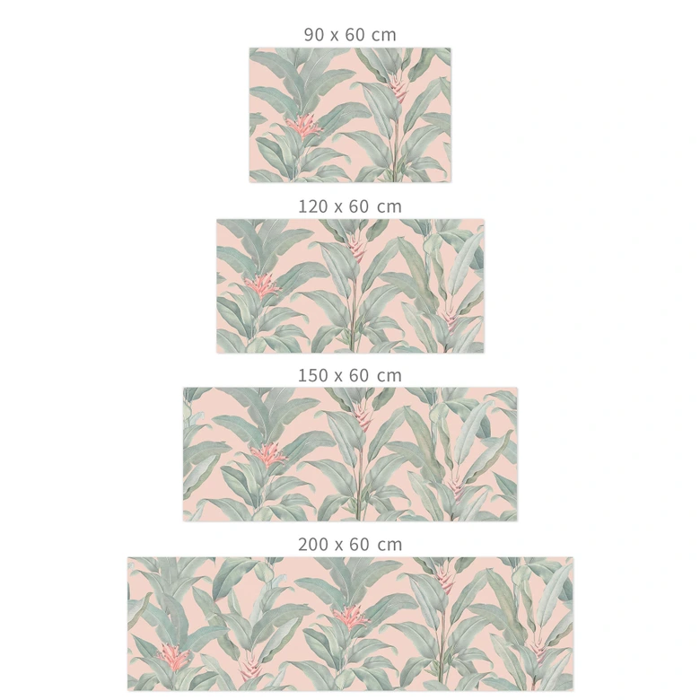Selbstklebende Küchenrückwand Urban Jungle Tropenblätter Rosa - Bloomery Decor 