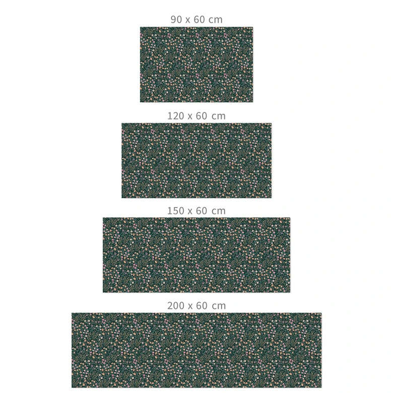 Self-adhesive kitchen splashback meadow flowers vintage - dark green - Bloomery Decor 