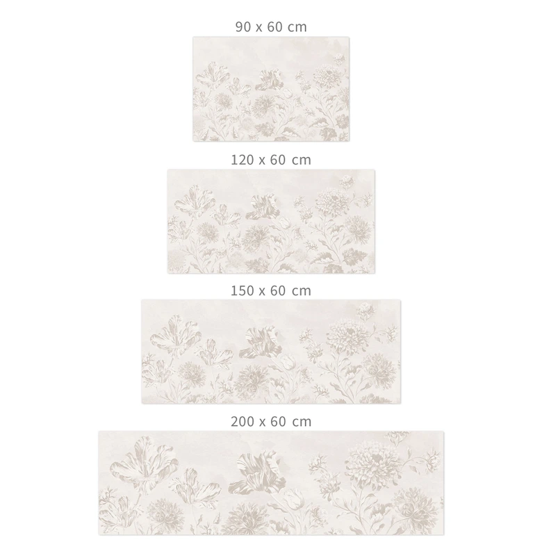Selbstklebende Küchenrückwand Wildblumen in Kreide-Optik Greige - Bloomery Decor 