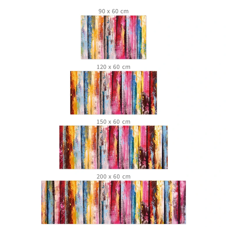 Självhäftande Stänkpanel Färgglad randig målning - Fedrau 