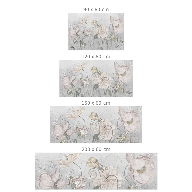 Zelfklevende Keukenachterwand met bloemen in vintage stijl in grijs - Ms Tiff 