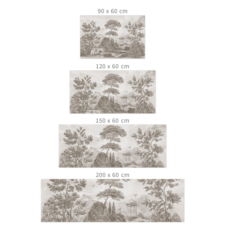 Selbstklebende Küchenrückwand Landschaft mit Gartenlandschaft in Beige - Ms Tiff 