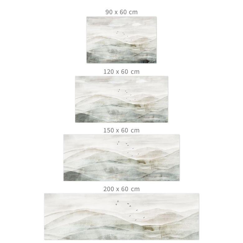 Selbstklebende Küchenrückwand Neblige Berglandschaft Aquarell - Ms Tiff 