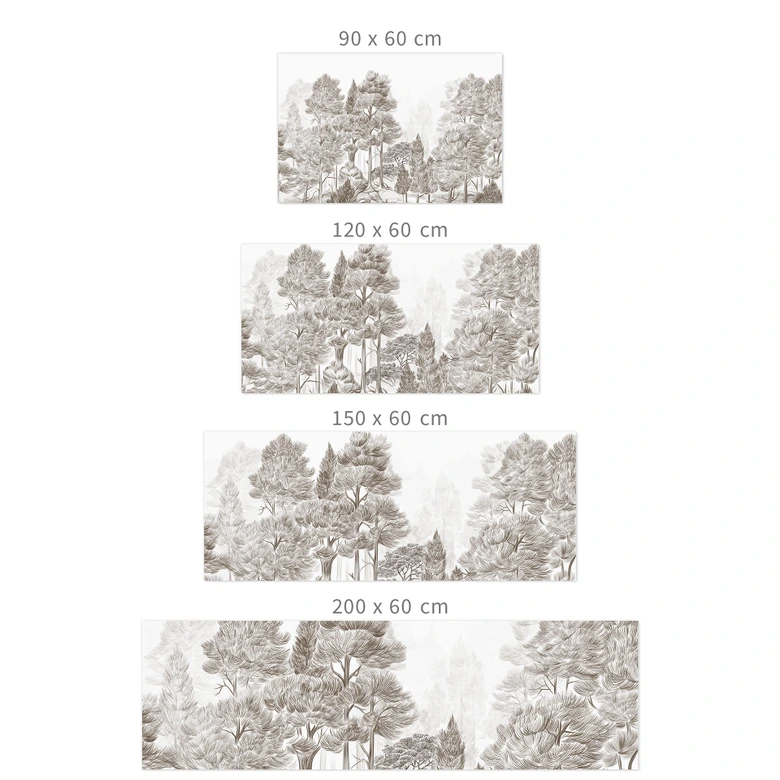 Zelfklevende Keukenachterwand bos met boslandschap in beige - Ms Tiff 