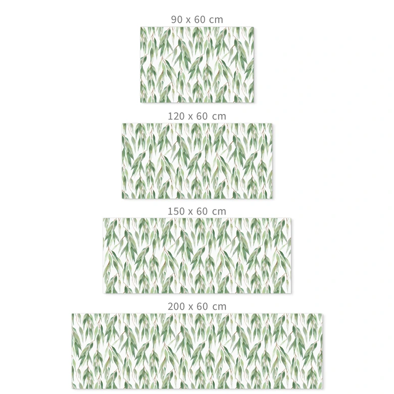 Self-adhesive kitchen splashback branches with green leaves - UN Designs 