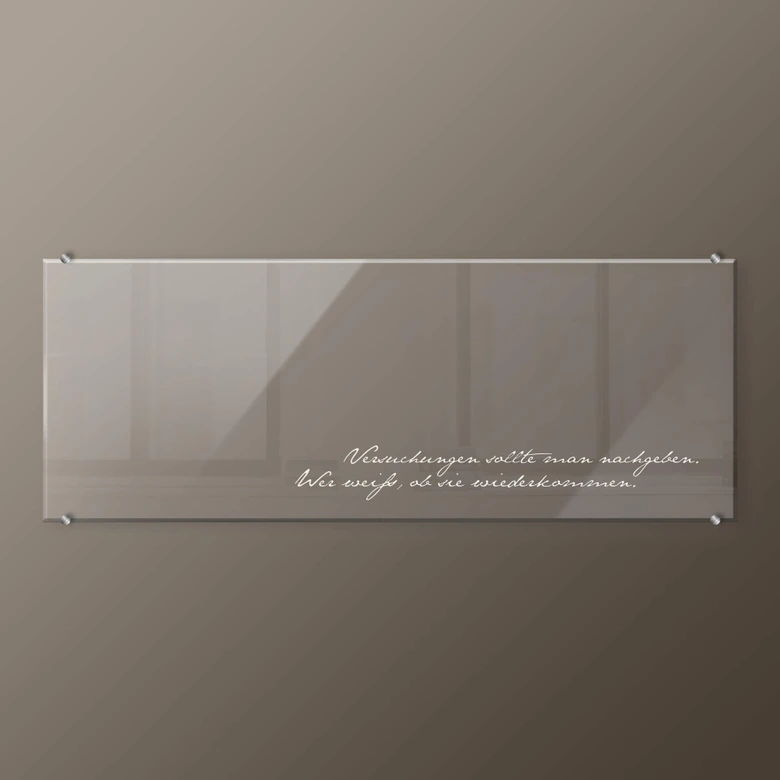 Spritzschutz Transparent - Versuchungen sollte man nachgeben 02 - Panorama 