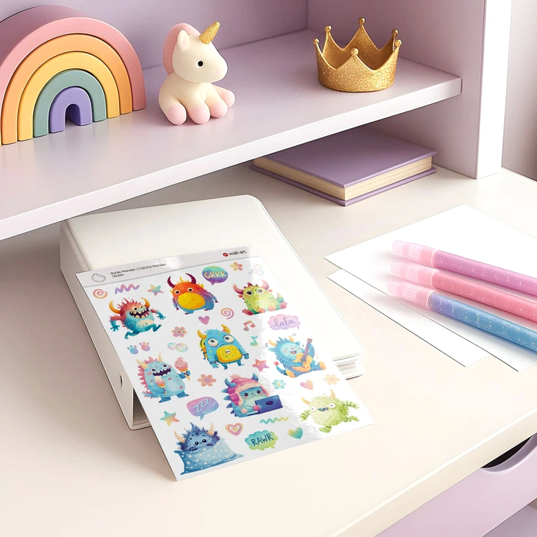 Autocollants Monstres colorés 